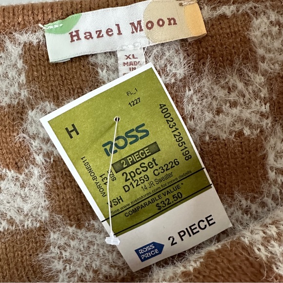 NWT Fuzzy Check Crop Tank + Crop Cardigan Set by Hazel Moon XL Geo - Picture 12 of 13